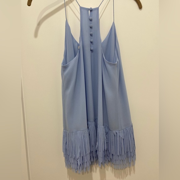 Naked Zebra baby blue cami with fringe - Picture 3 of 5